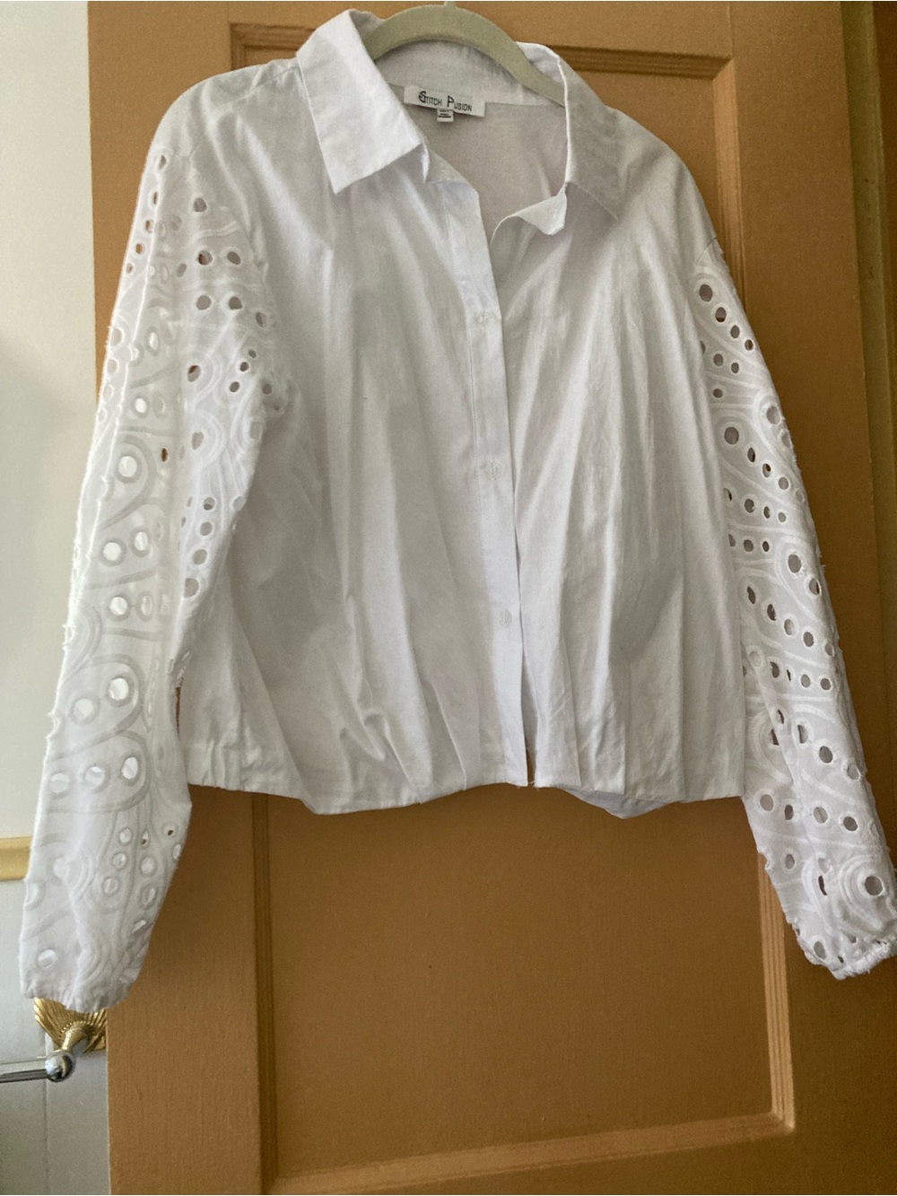 NWT white cotton jacket/top, L